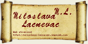 Miloslava Lačnevac vizit kartica